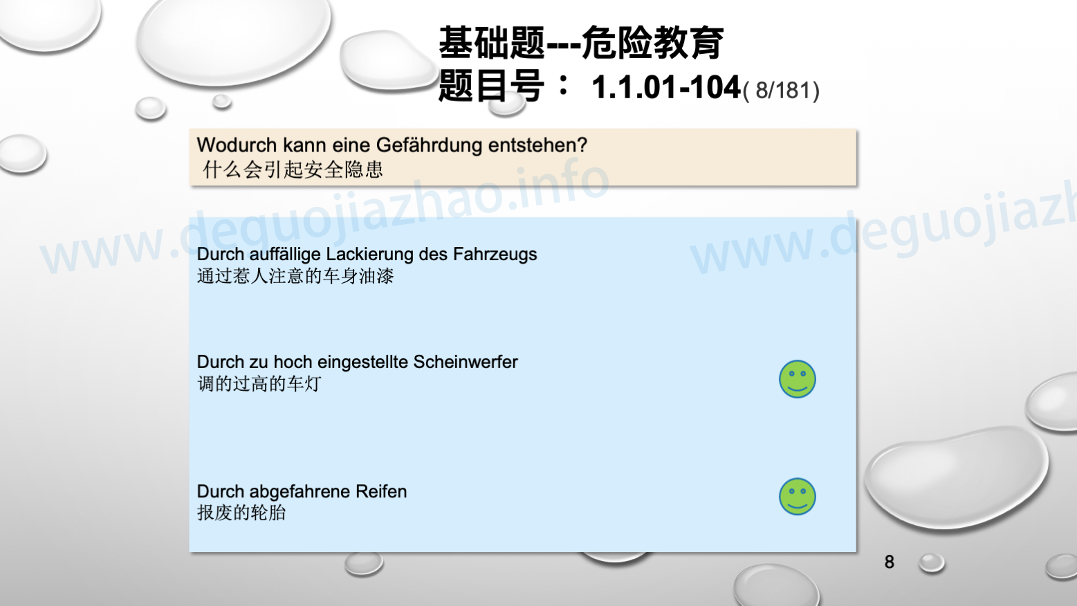 德国驾照官方理论题大章节交通规则的基本形式