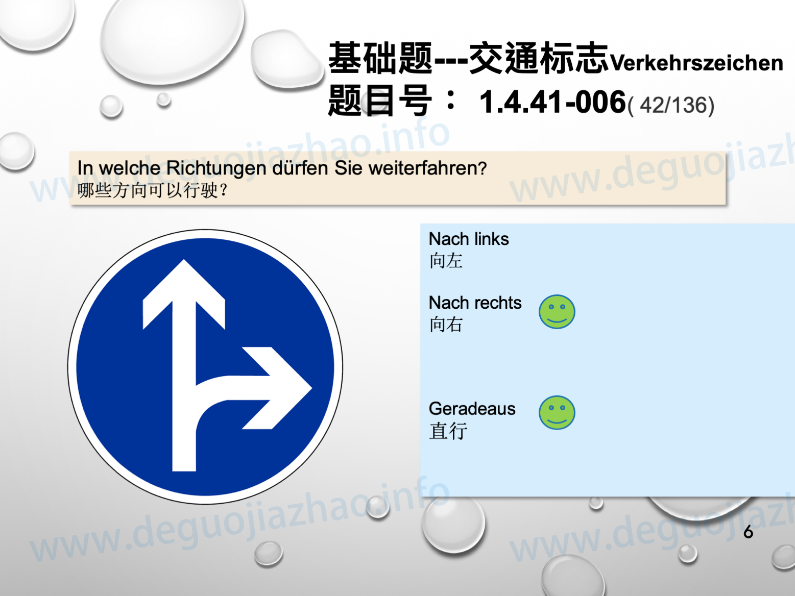 德国驾照官方理论题 章节 1.4.41 规章标志