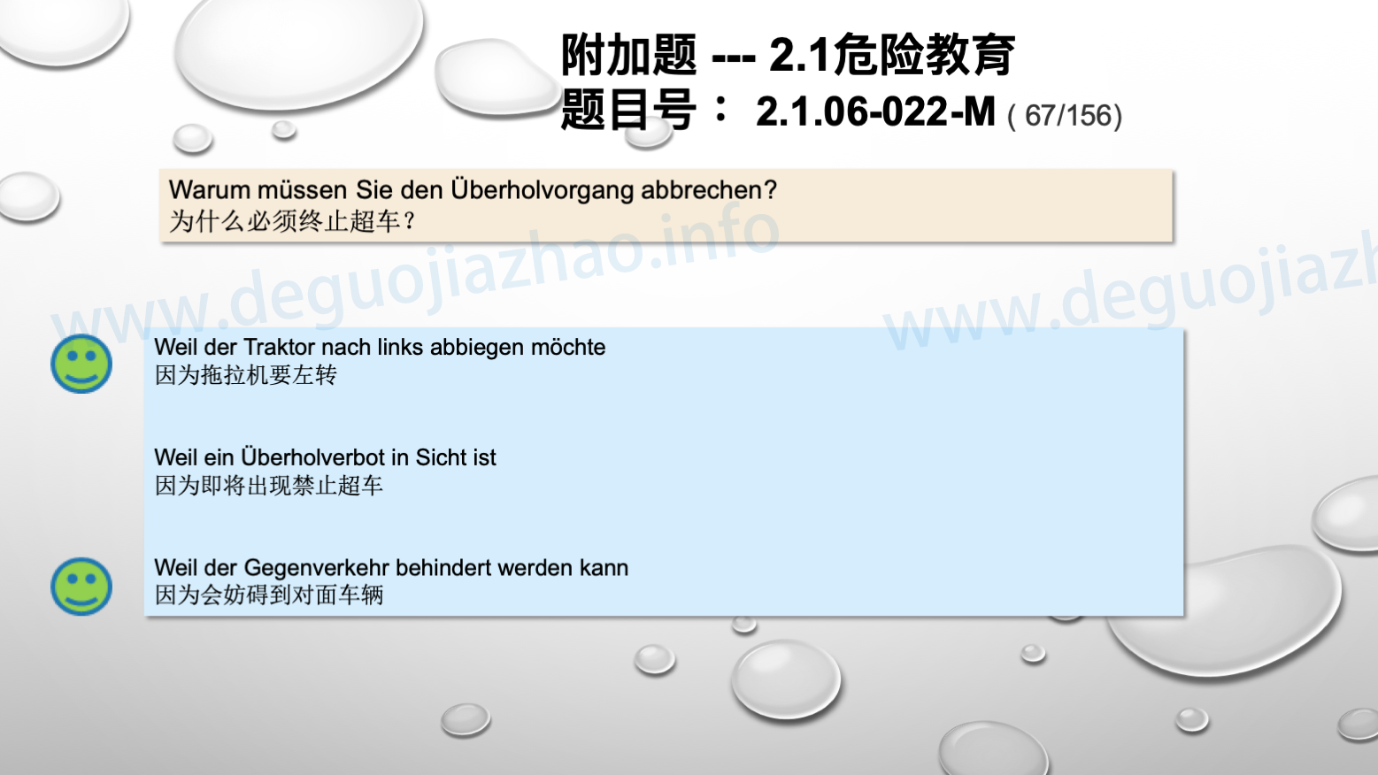 德国驾照官方理论题 章节 2.1.06 超车