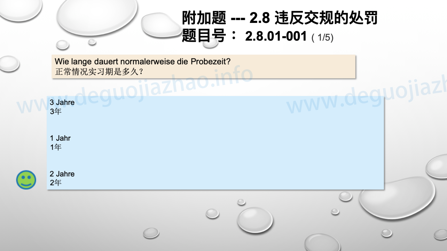 德国驾照官方理论题 章节 2.8.01 驾驶资格